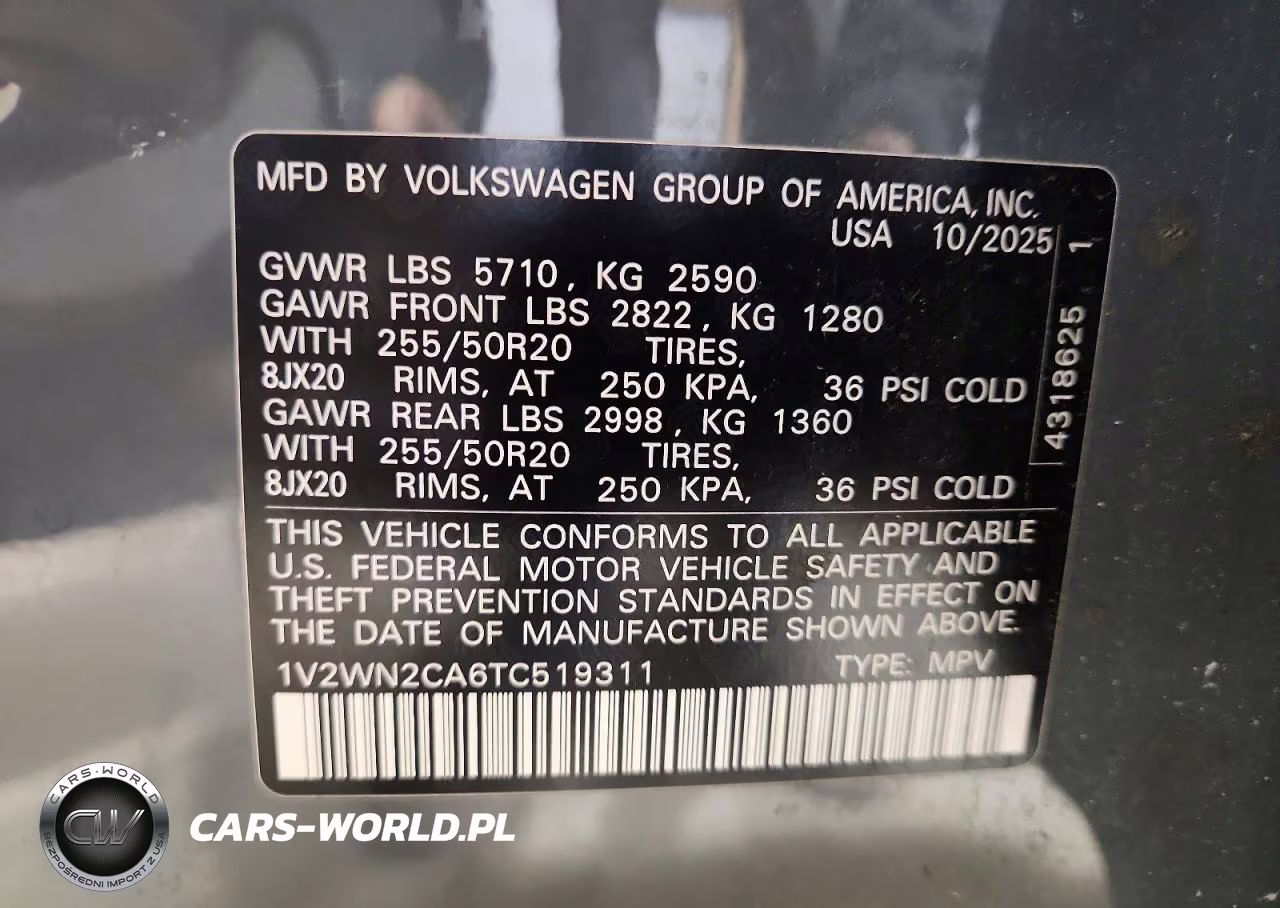2026 Volkswagen Atlas Se VIN:1V2WN2CA6TC519311 - 14