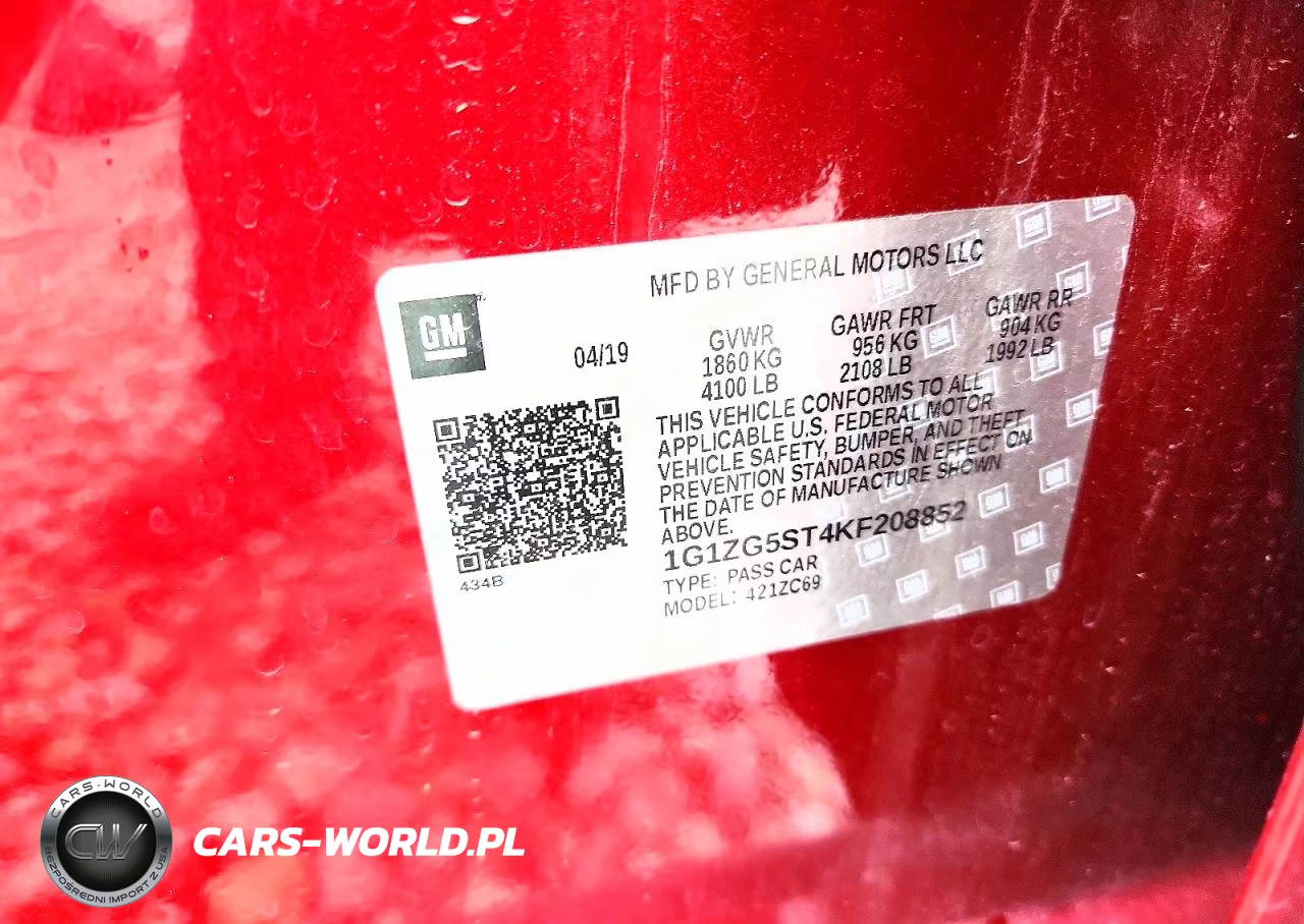 2019 Chevrolet Malibu Rs VIN:1G1ZG5ST4KF208852 - 13