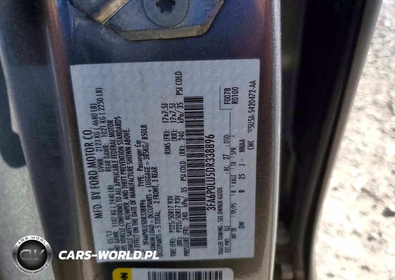 2013 Ford Fusion Se Hybrid VIN:3FA6P0LU5DR338896 - 12