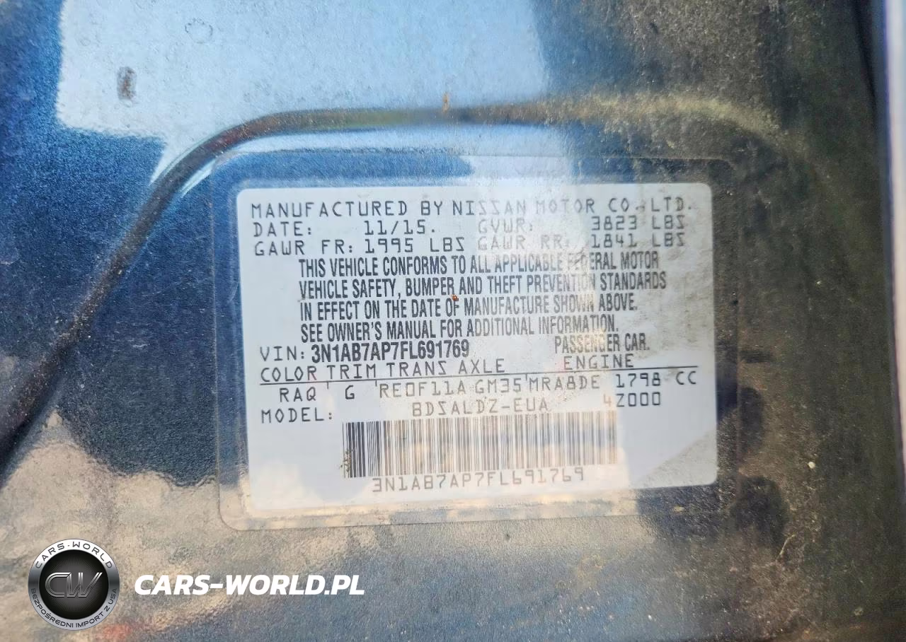 2015 Nissan Sentra Sv VIN:3N1AB7AP7FL691769 - 12