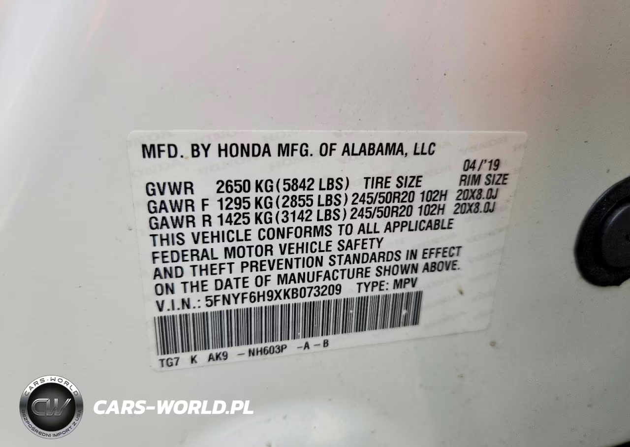 2019 Honda Pilot Touring VIN:5FNYF6H9XKB073209 - 13