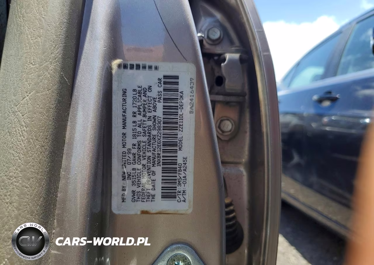 1999 Toyota Corolla Ve VIN:1NXBR12E6XZ298307 - 12