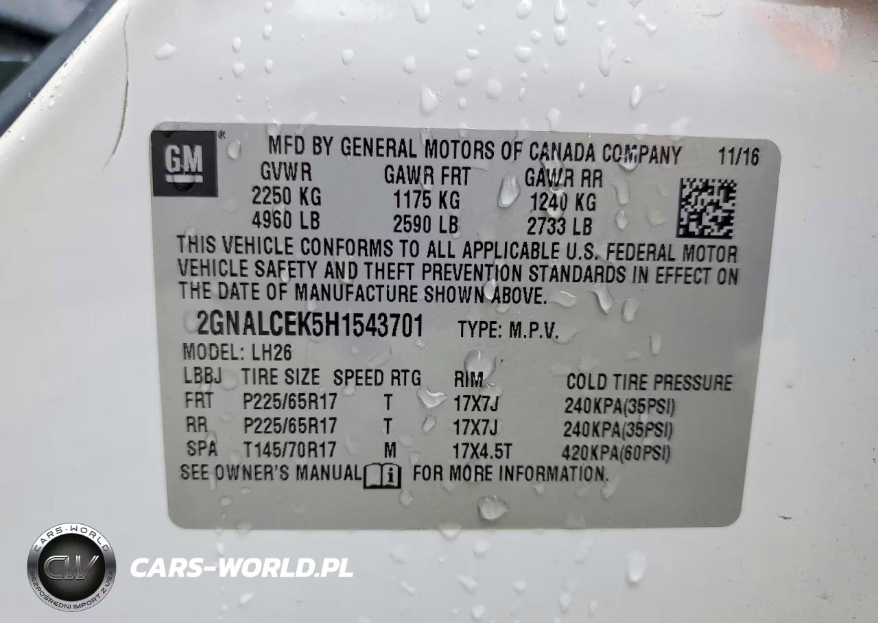 2017 Chevrolet Equinox Lt VIN:2GNALCEK5H1543701 - 14