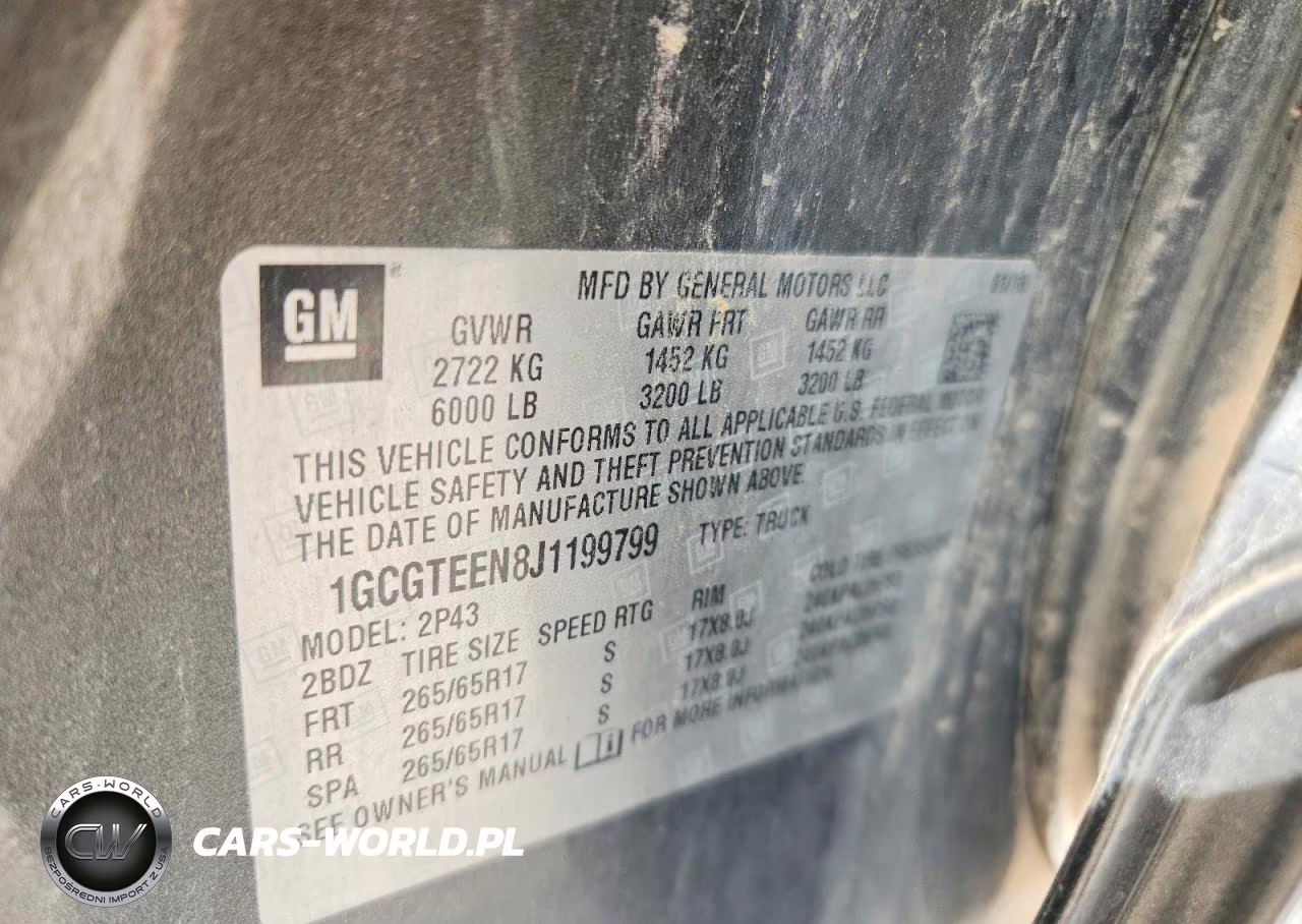 2018 Chevrolet Colorado Zr2 VIN:1GCGTEEN8J1199799 - 12