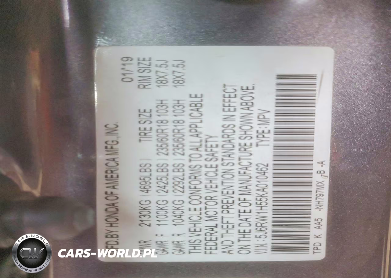 2019 Honda Cr-V Ex VIN:5J6RW1H55KA010462 - 13