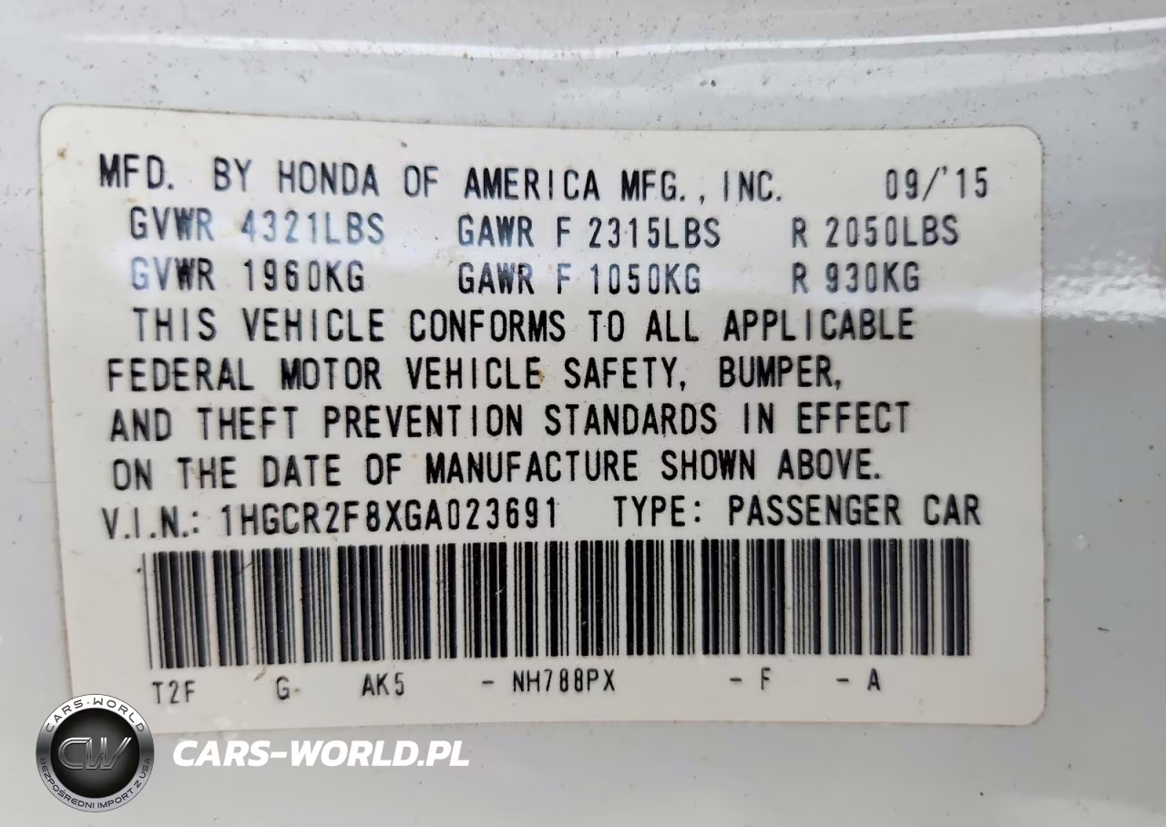 2016 Honda Accord Exl VIN:1HGCR2F8XGA023691 - 13