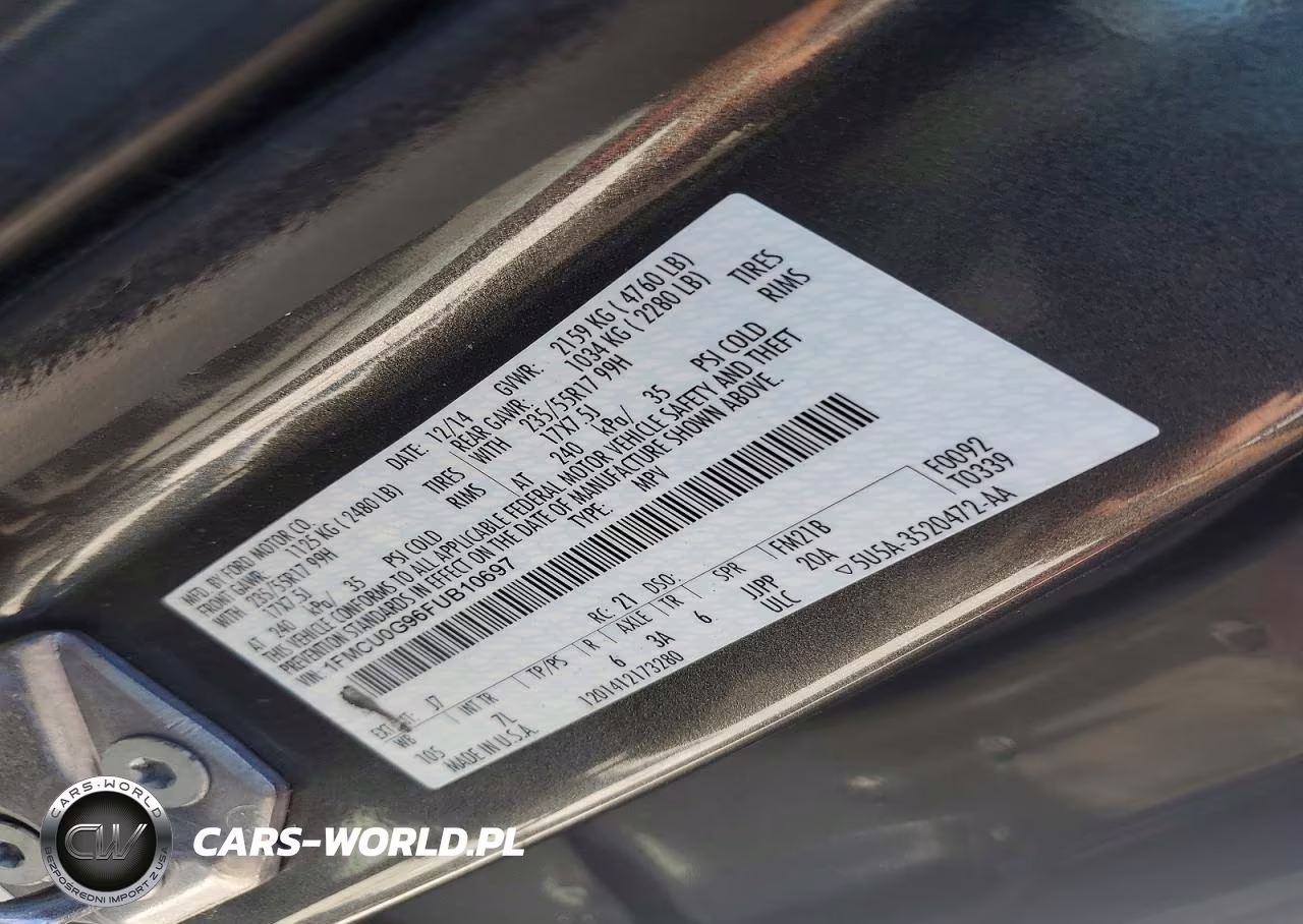 2015 Ford Escape Se VIN:1FMCU0G96FUB10697 - 13
