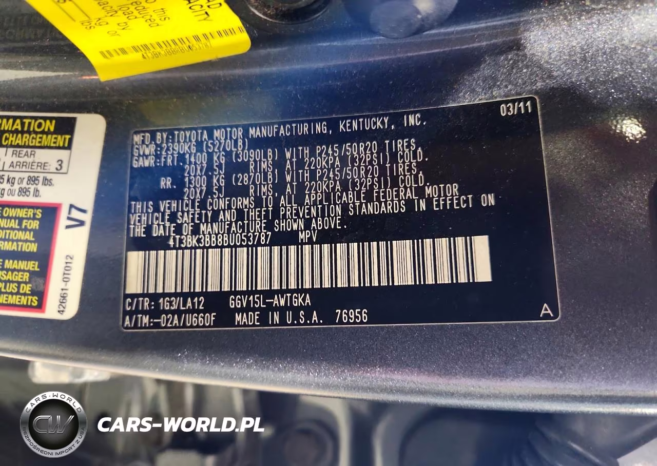 2011 Toyota Venza Awd V6 VIN:4T3BK3BB8BU053787 - 13