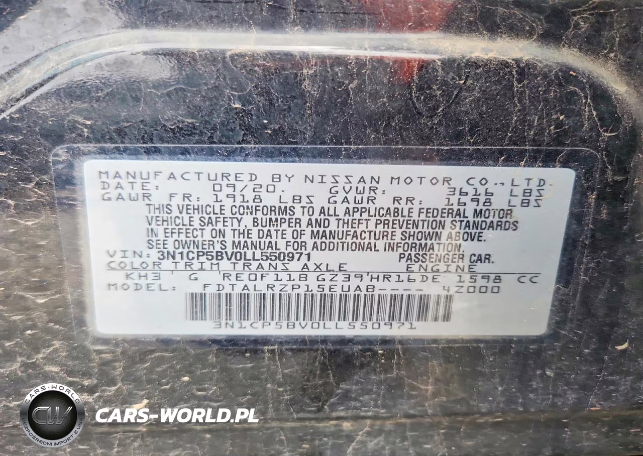 2020 Nissan Kicks S VIN:3N1CP5BV0LL550971 - 12