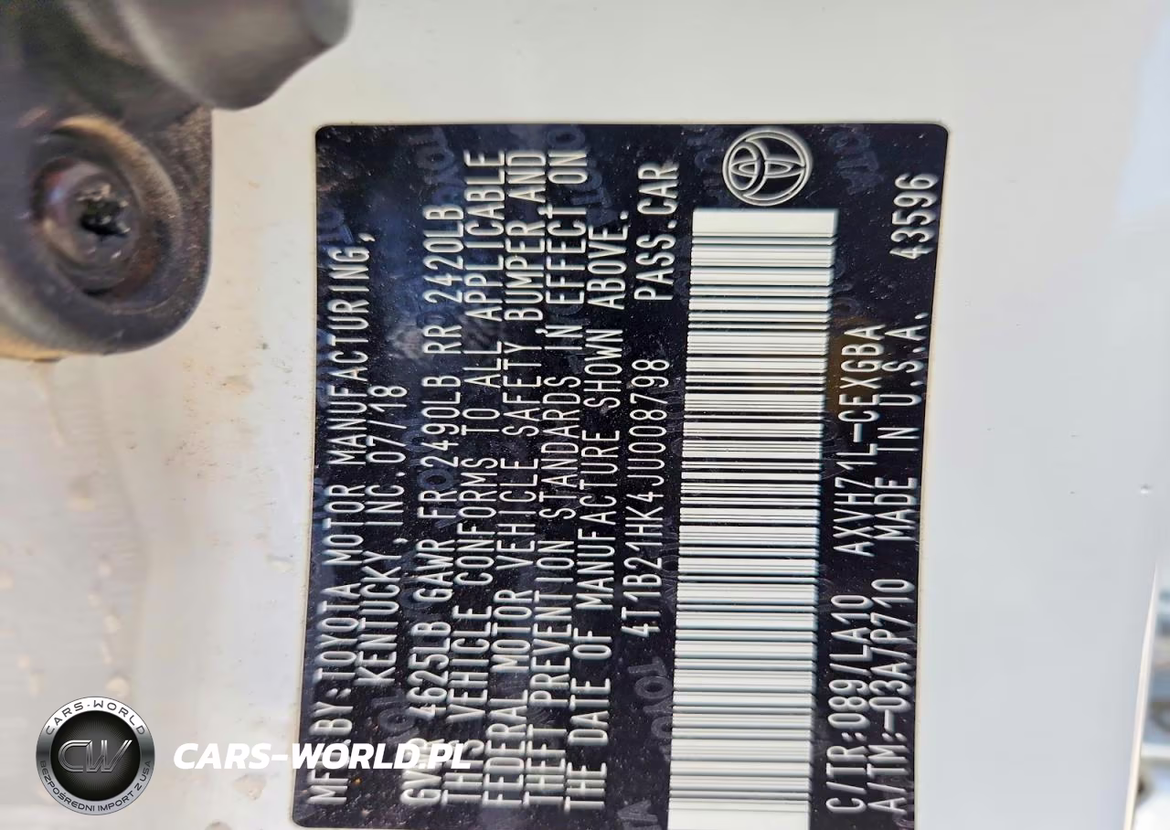 2018 Toyota Camry Hybrid Xle VIN:4T1B21HK4JU008798 - 12