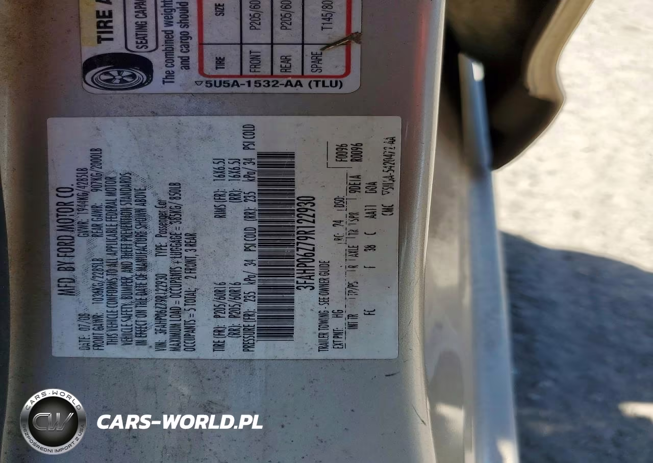 2009 Ford Fusion S VIN:3FAHP06Z79R122930 - 12