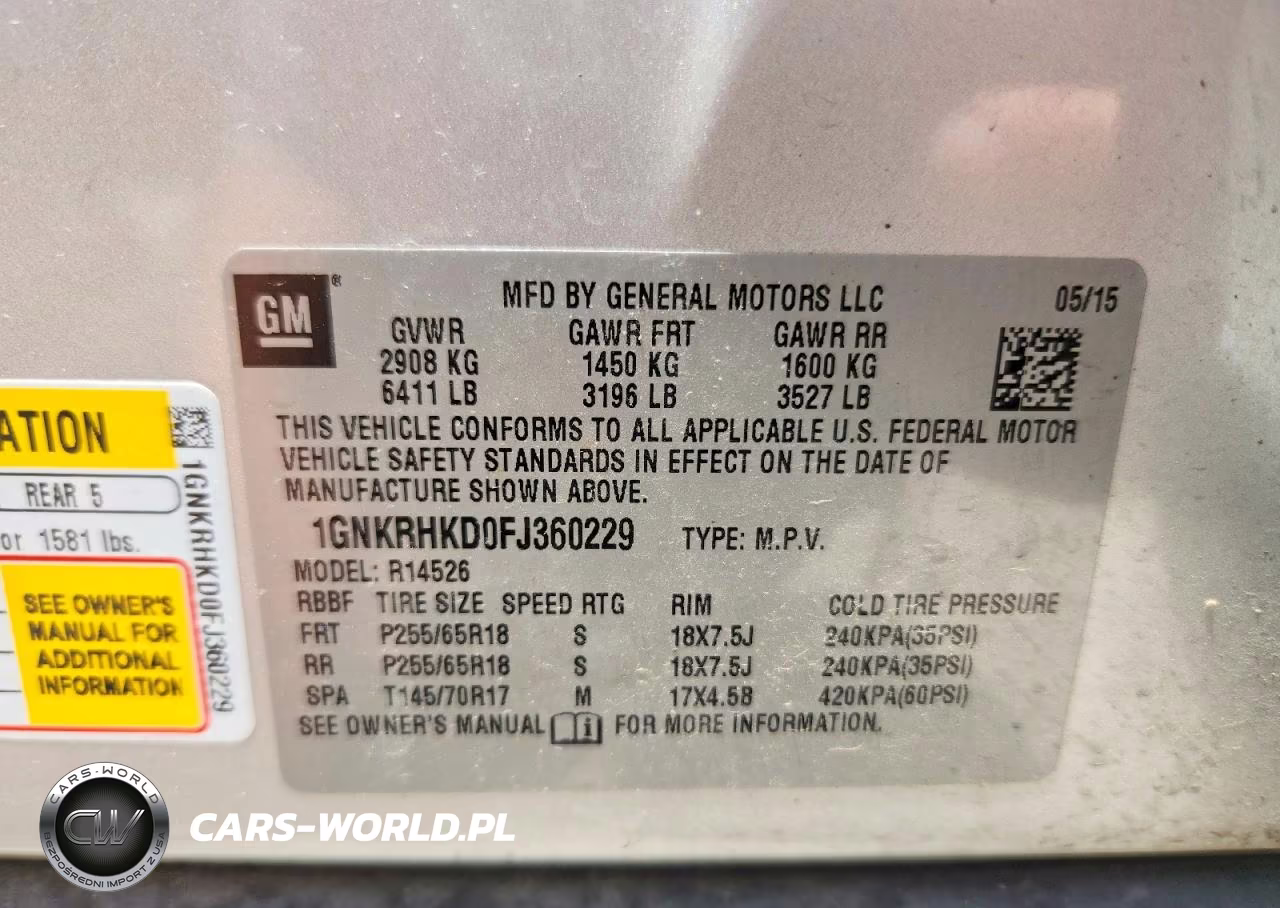 2015 Chevrolet Traverse Lt VIN:1GNKRHKD0FJ360229 - 13