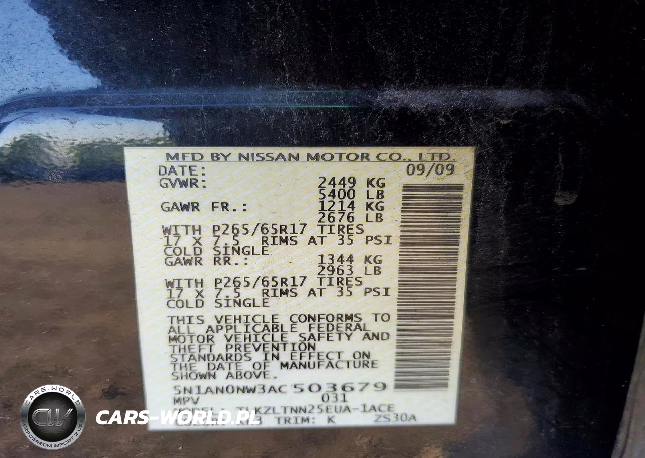 2010 Nissan Xterra X VIN:5N1AN0NW3AC503679 - 13