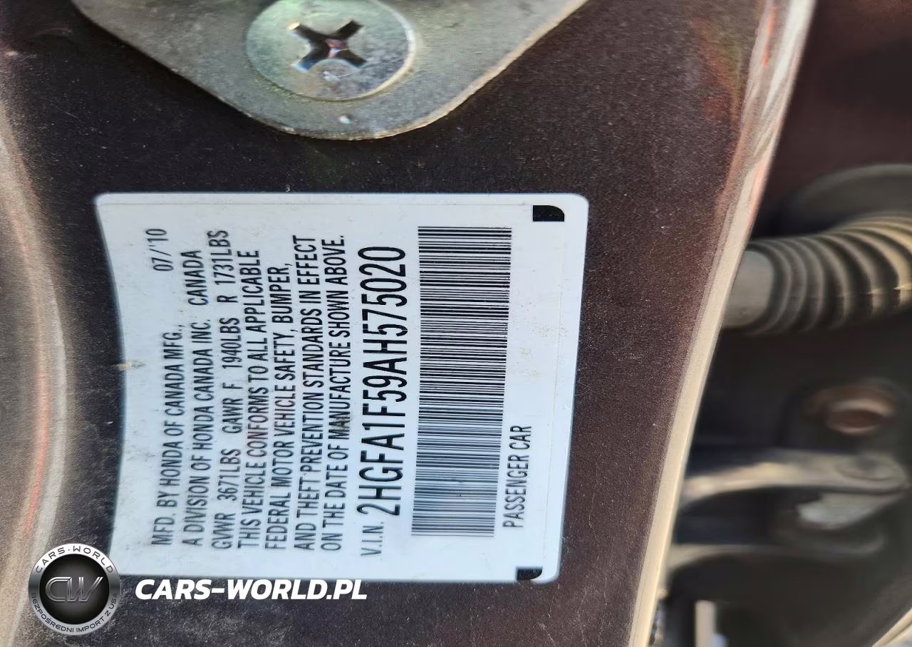 2010 Honda Civic Lx VIN:2HGFA1F59AH575020 - 13