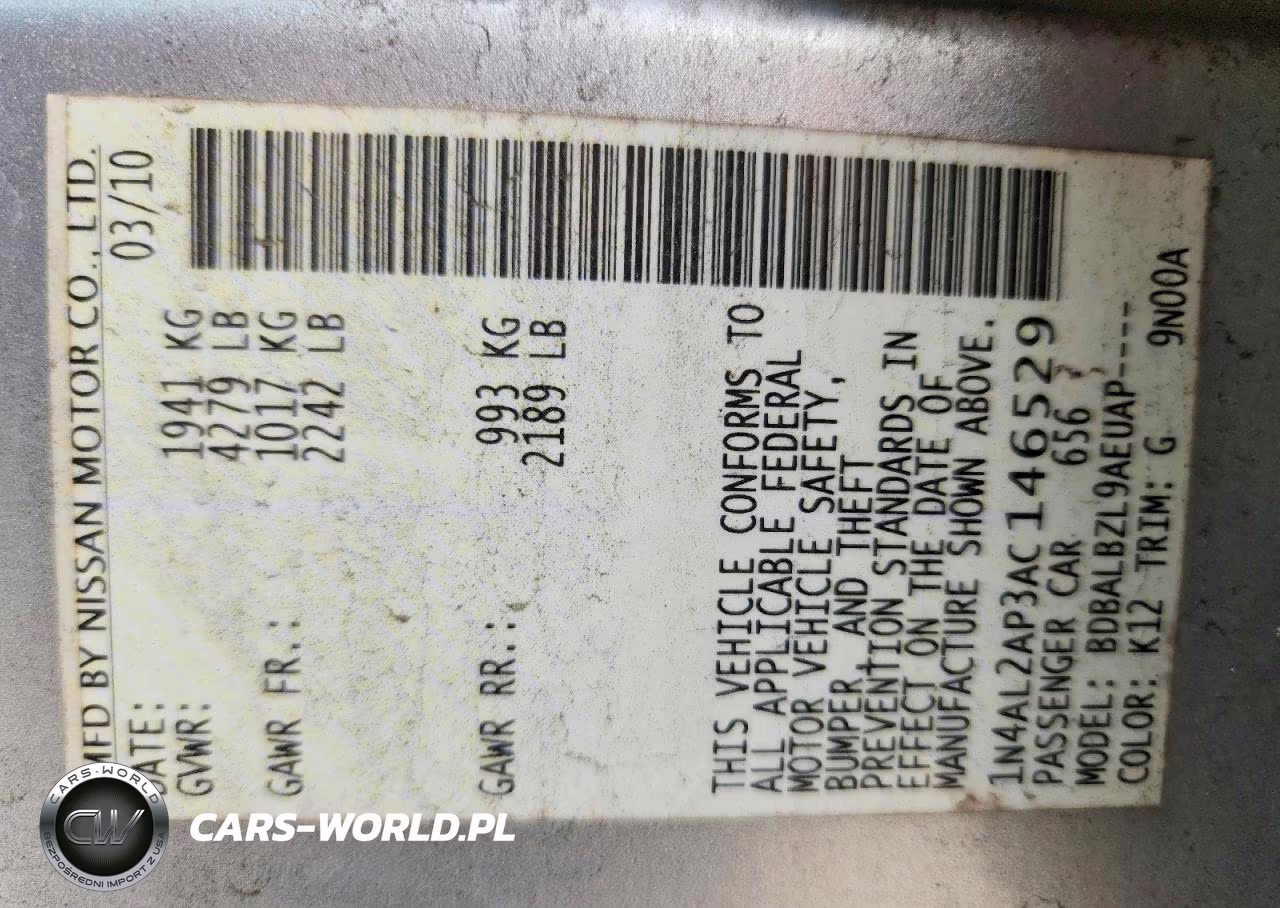2010 Nissan Altima 2.5 VIN:1N4AL2AP3AC146529 - 13