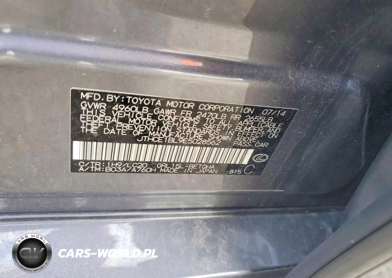 2014 Lexus Gs 350 VIN:JTHCE1BL9E5028562 - 12