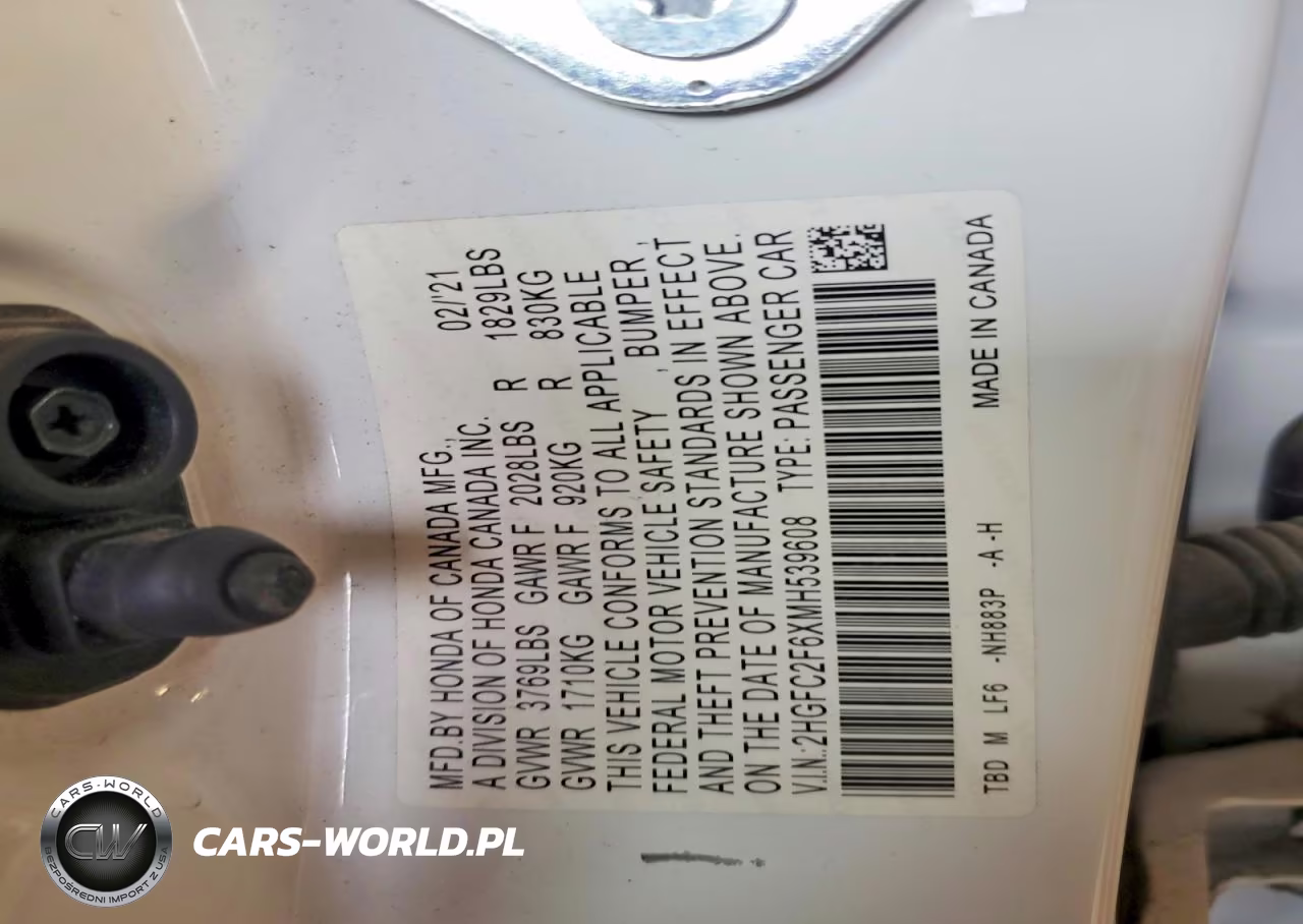 2021 Honda Civic Lx VIN:2HGFC2F6XMH539608 - 13