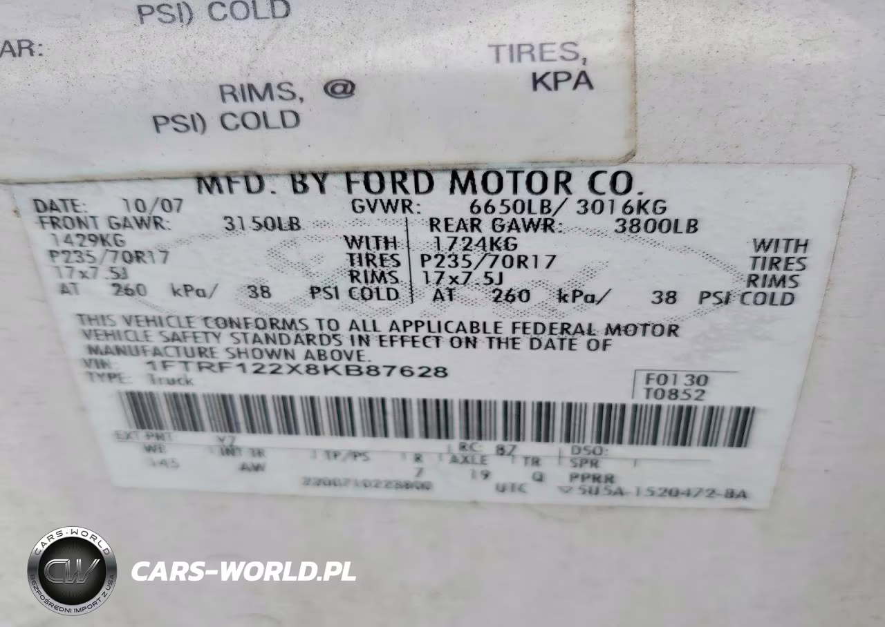 2008 Ford F150 VIN:1FTRF122X8KB87628 - 12