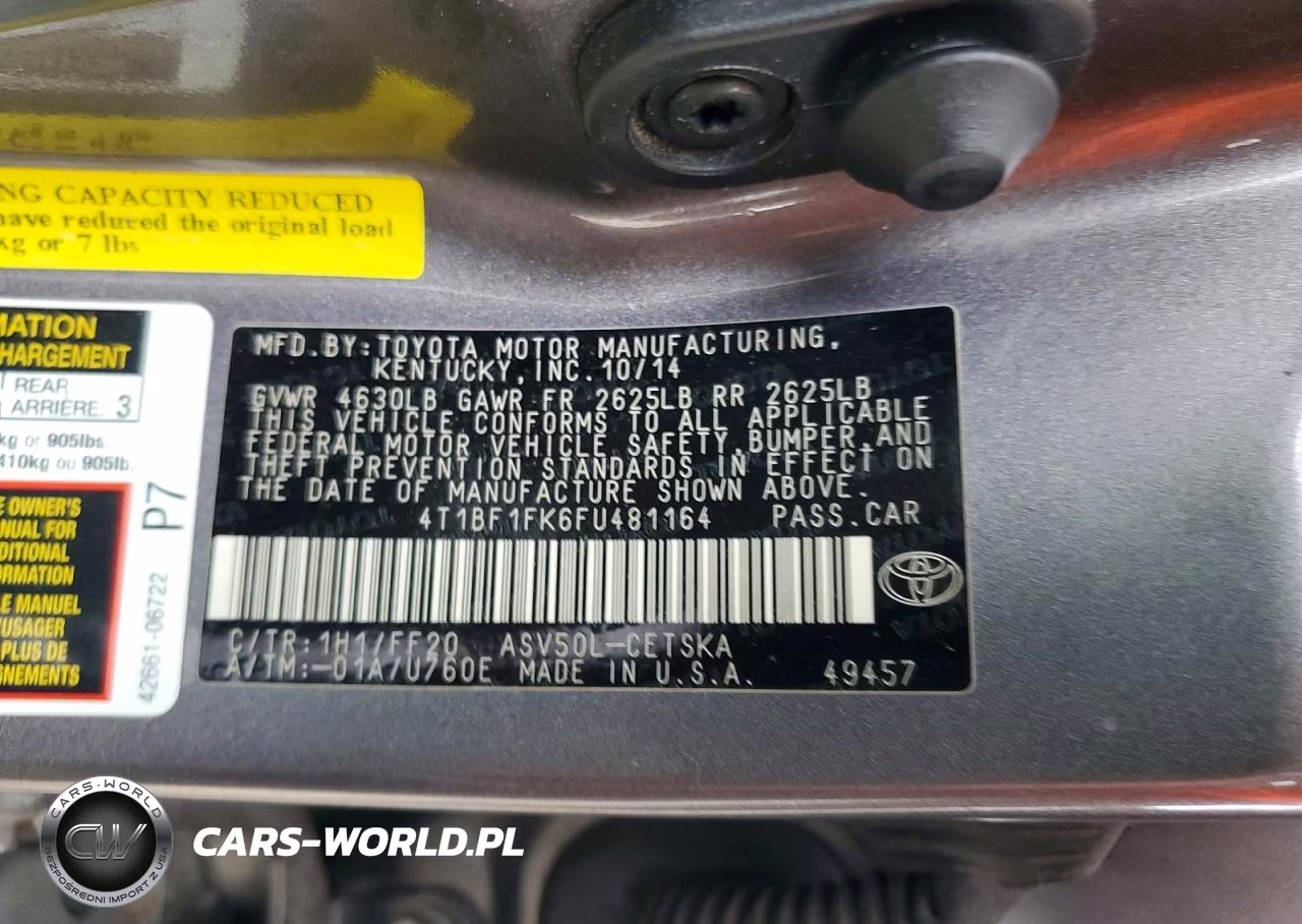 2015 Toyota Camry Se VIN:4T1BF1FK6FU481164 - 13