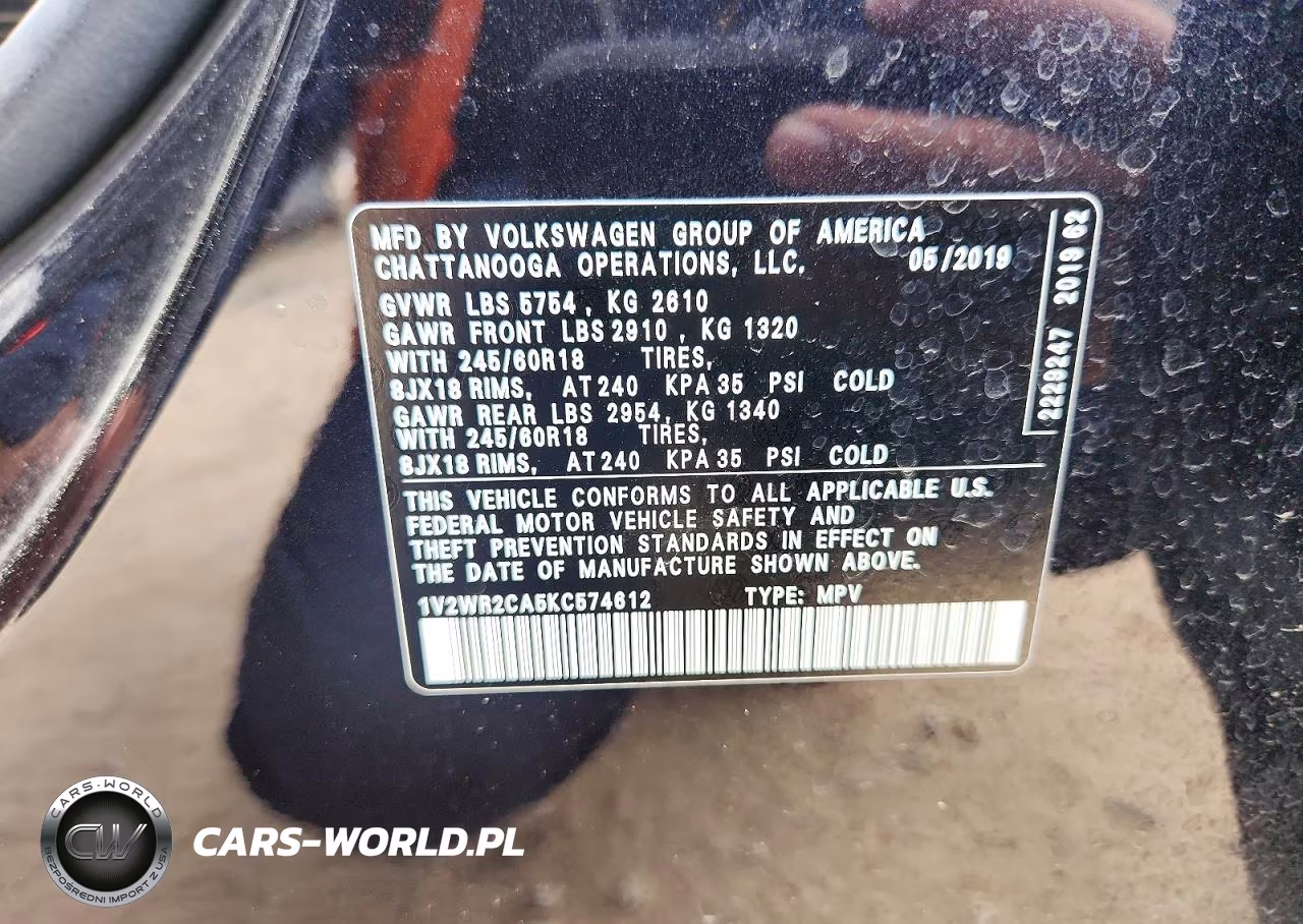 2019 Volkswagen Atlas Se VIN:1V2WR2CA5KC574612 - 14