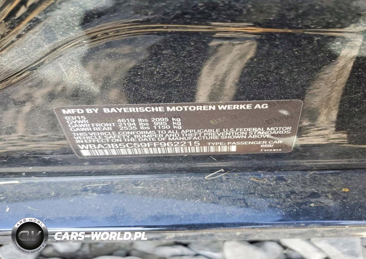 2015 BMW 328 Xi Sulev VIN:WBA3B5C59FF962215 - 12