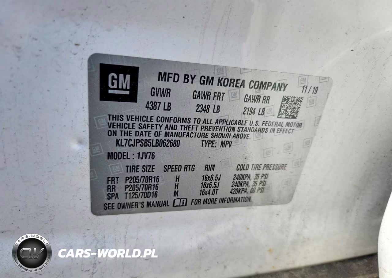 2020 Chevrolet Trax 1Lt VIN:KL7CJPSB5LB062680 - 13