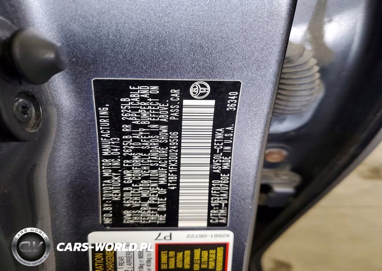2013 Toyota Camry Le VIN:4T1BF1FK3DU249506 - 13