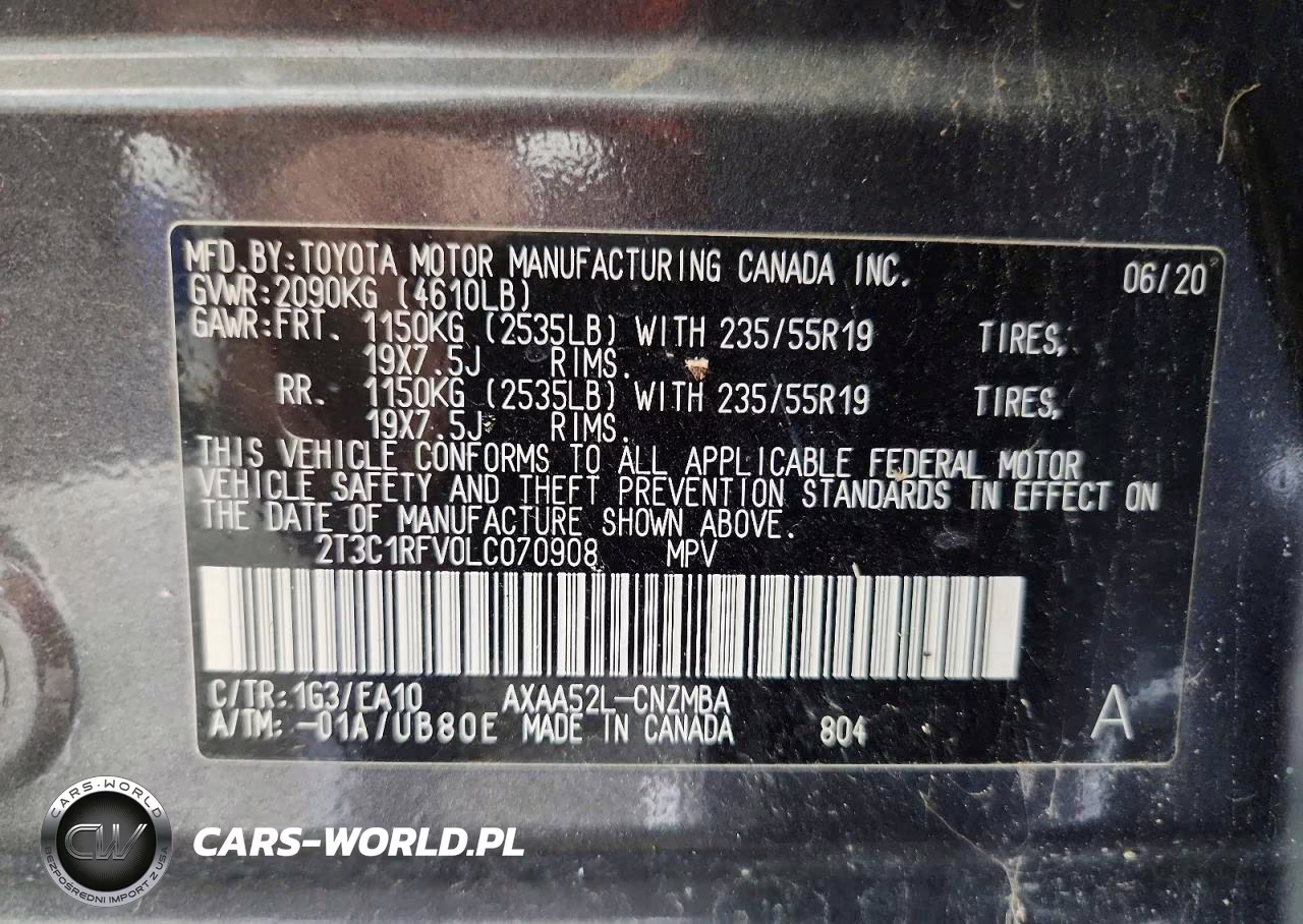 2020 Toyota Rav4 Xle Premium VIN:2T3C1RFV0LC070908 - 13