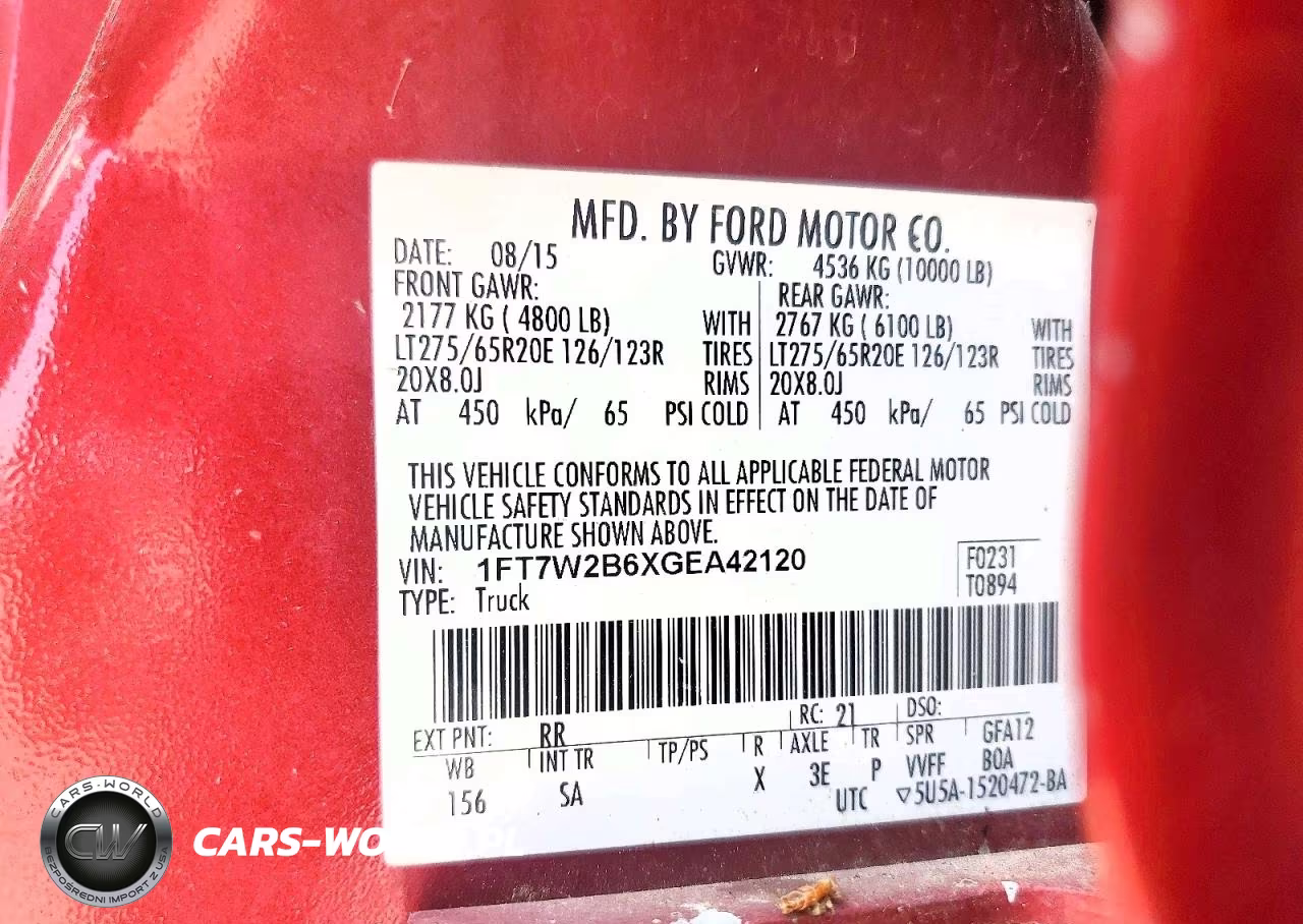 2016 Ford F250 Super Duty VIN:1FT7W2B6XGEA42120 - 12