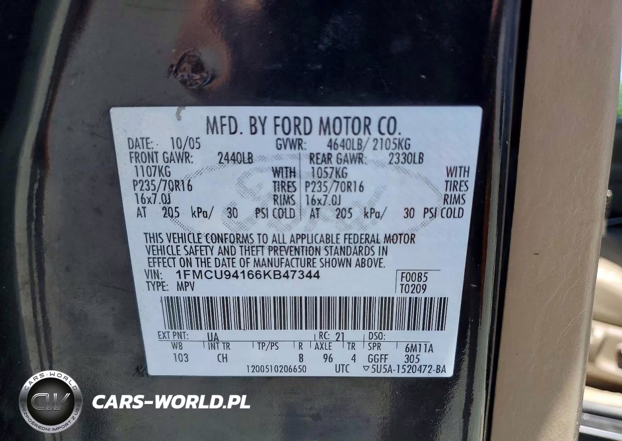 2006 Ford Escape Limited VIN:1FMCU94166KB47344 - 13