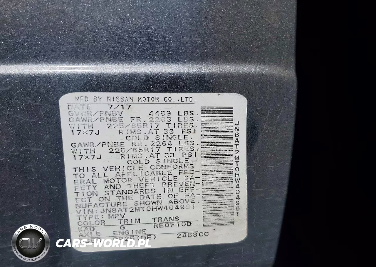 2017 Nissan Rogue Sv VIN:JN8AT2MT0HW404991 - 14