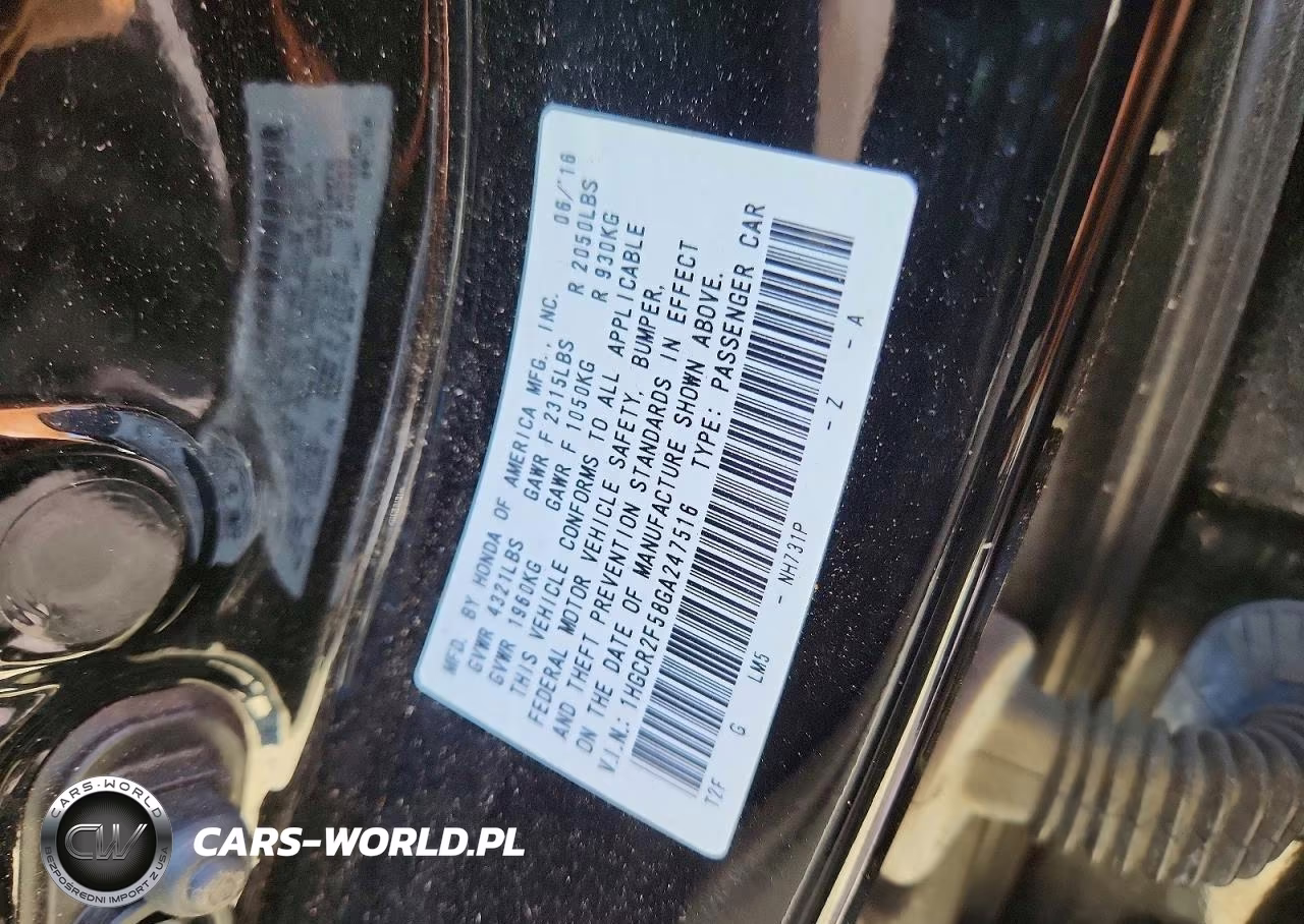2016 Honda Accord Sport VIN:1HGCR2F58GA247516 - 12