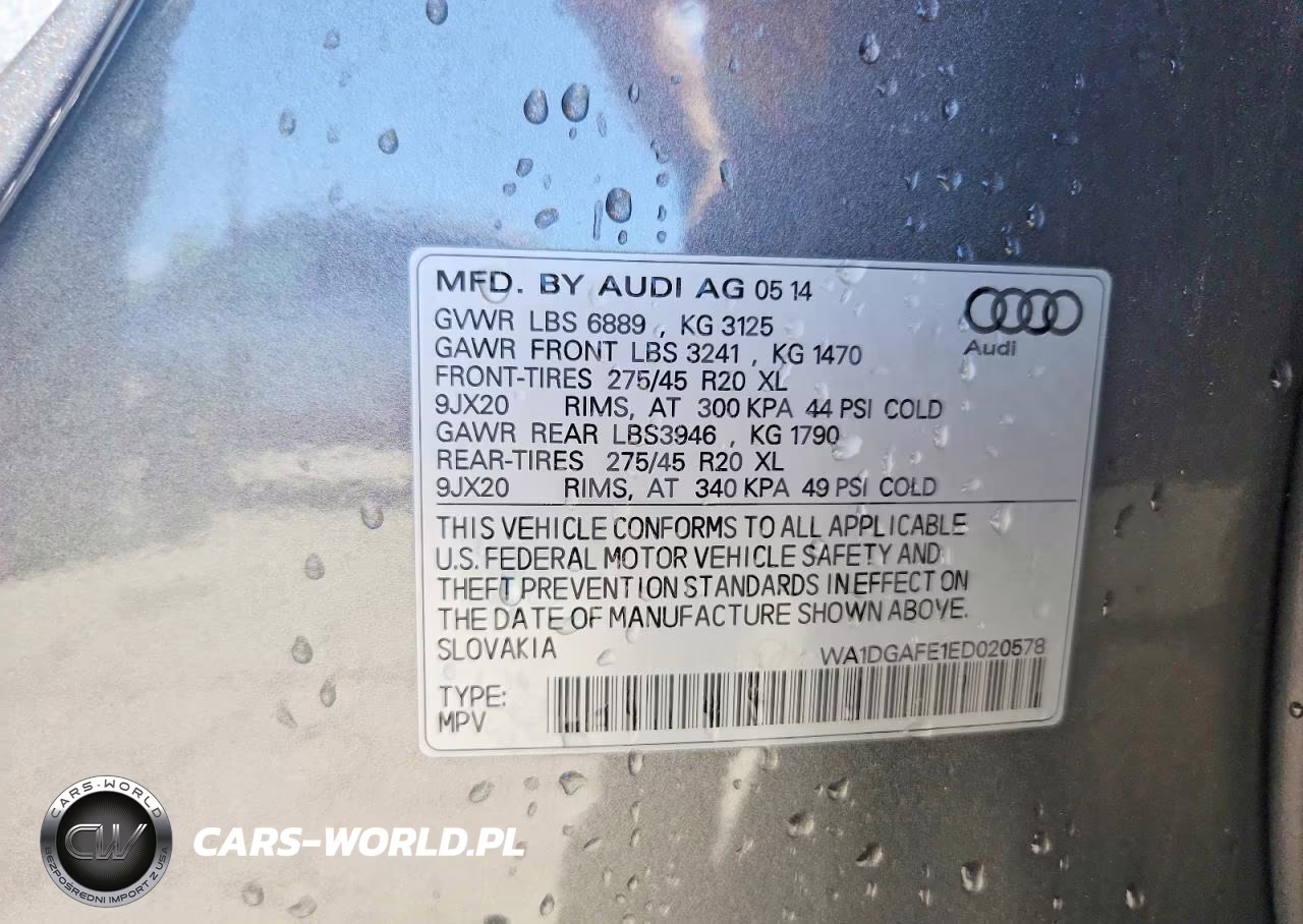 2014 Audi Q7 Prestige VIN:WA1DGAFE1ED020578 - 13