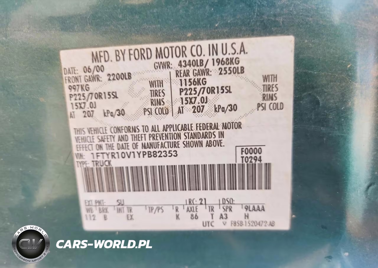 2000 Ford Ranger VIN:1FTYR10V1YPB82353 - 13