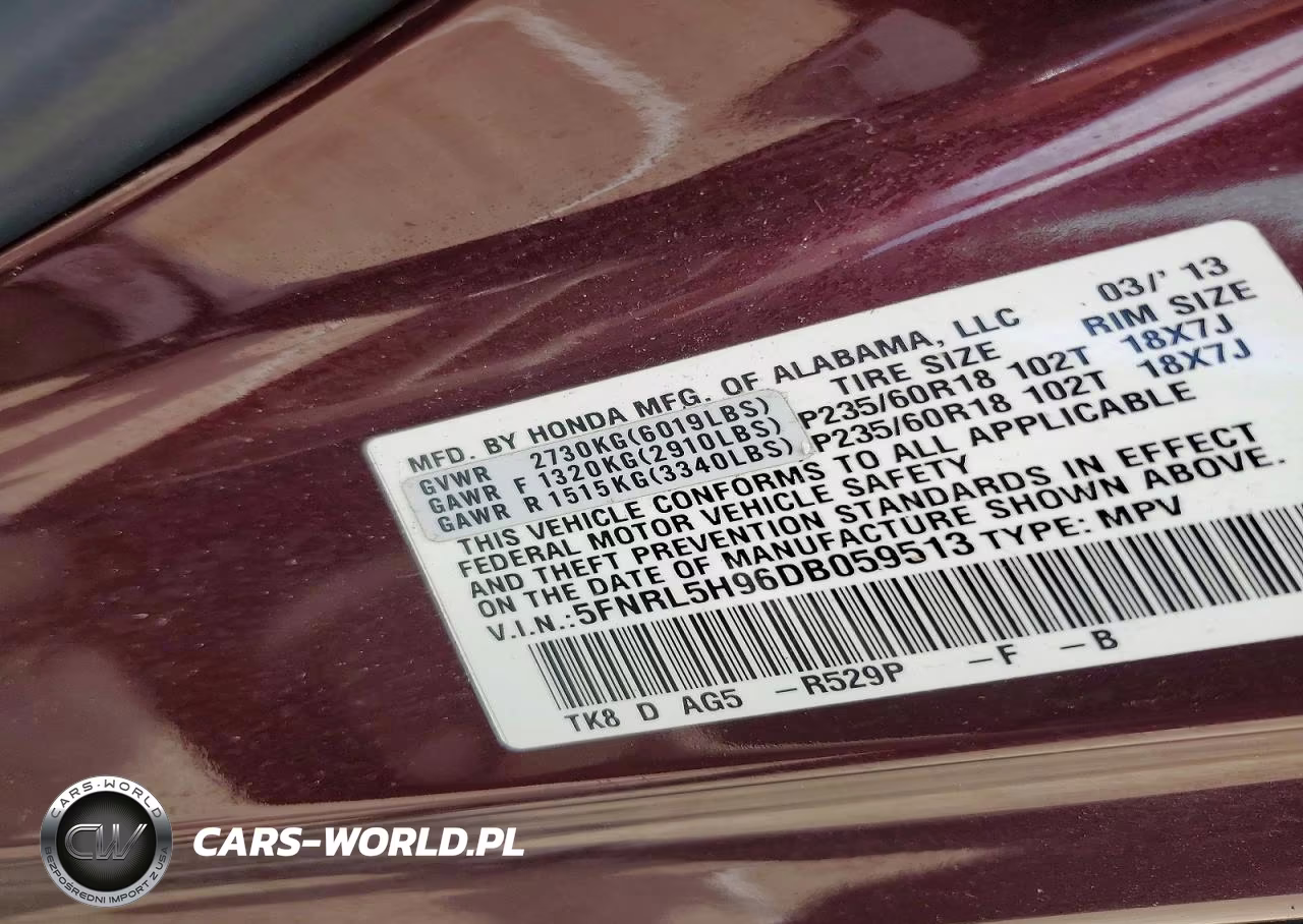 2013 Honda Odyssey Touring VIN:5FNRL5H96DB059513 - 13