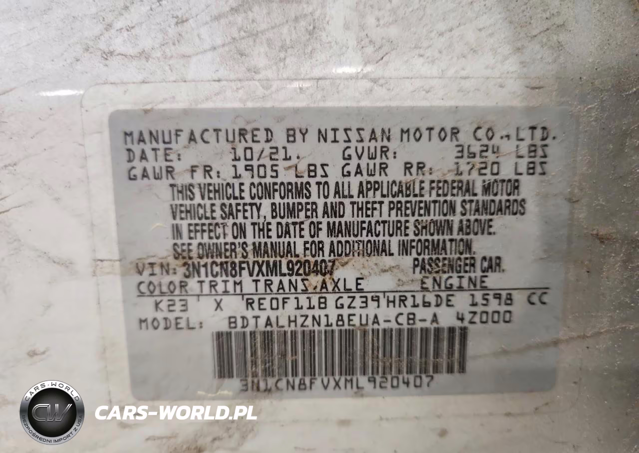 2021 Nissan Versa Sr VIN:3N1CN8FVXML920407 - 13