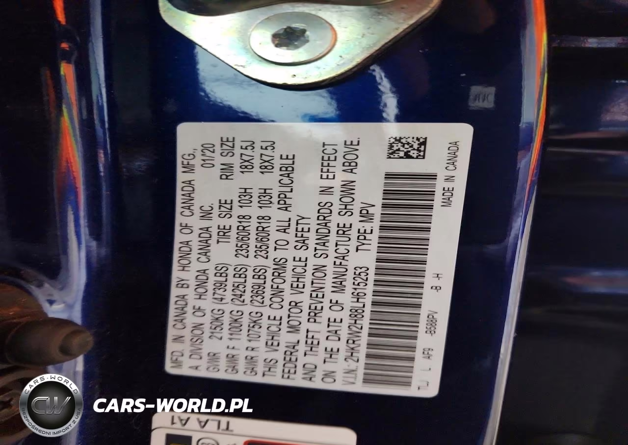 2020 Honda Cr-V Exl VIN:2HKRW2H88LH615253 - 13