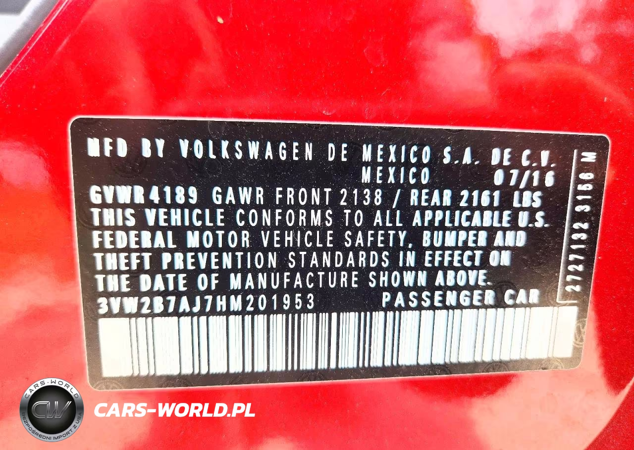 2017 Volkswagen Jetta S VIN:3VW2B7AJ7HM201953 - 12