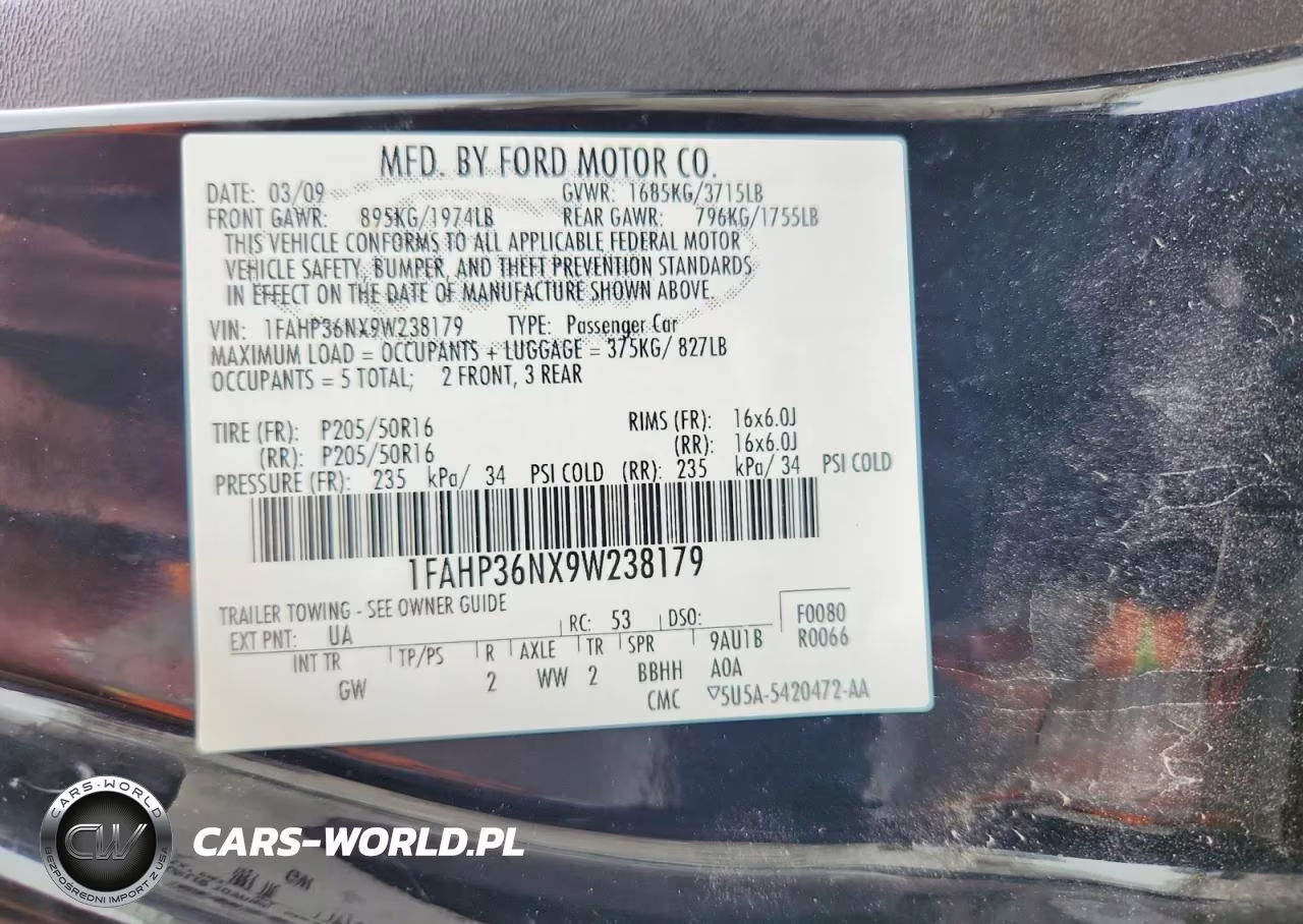 2009 Ford Focus Ses VIN:1FAHP36NX9W238179 - 12