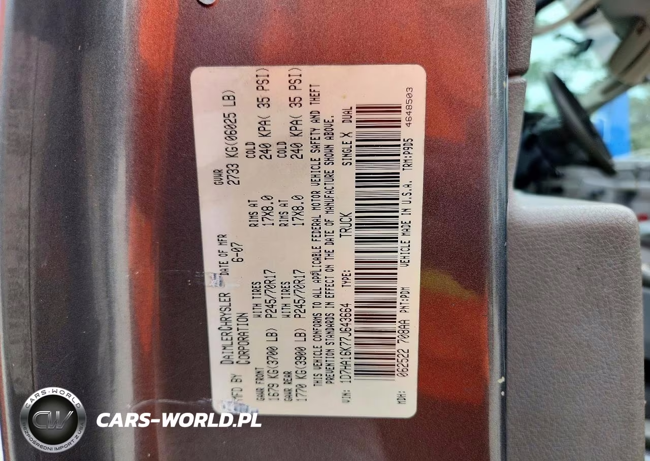 2007 Dodge Ram 1500 St VIN:1D7HA16K77J643664 - 12