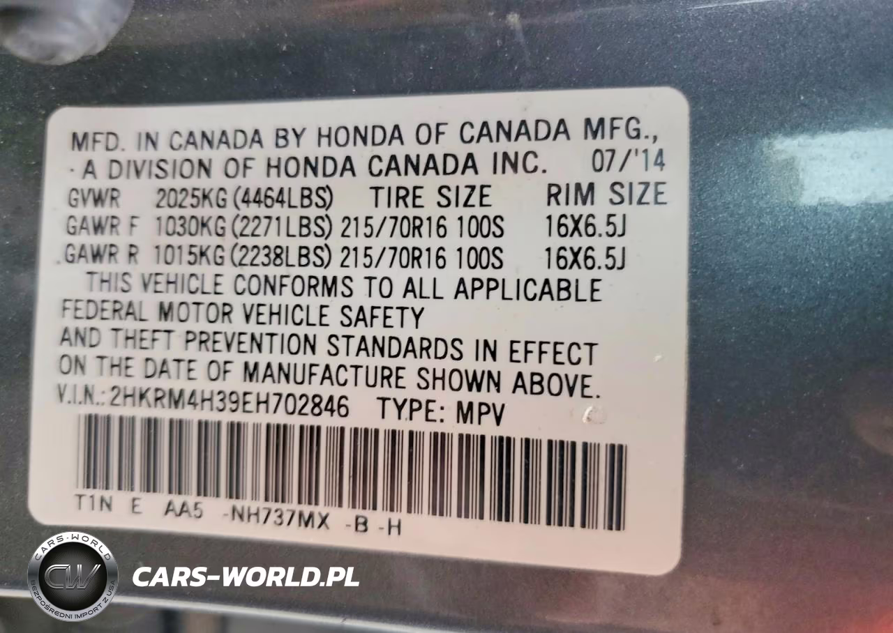 2014 Honda Cr-V Lx VIN:2HKRM4H39EH702846 - 13