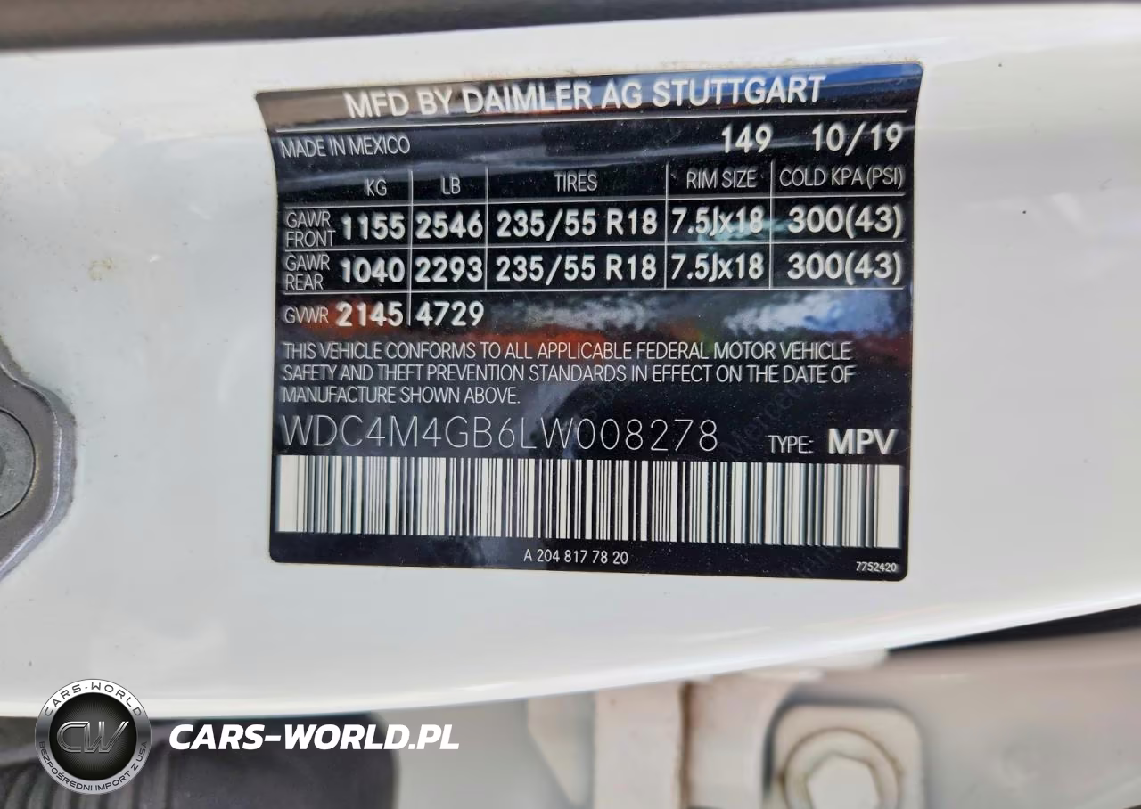 2020 Mercedes-Benz Glb 250 VIN:WDC4M4GB6LW008278 - 13