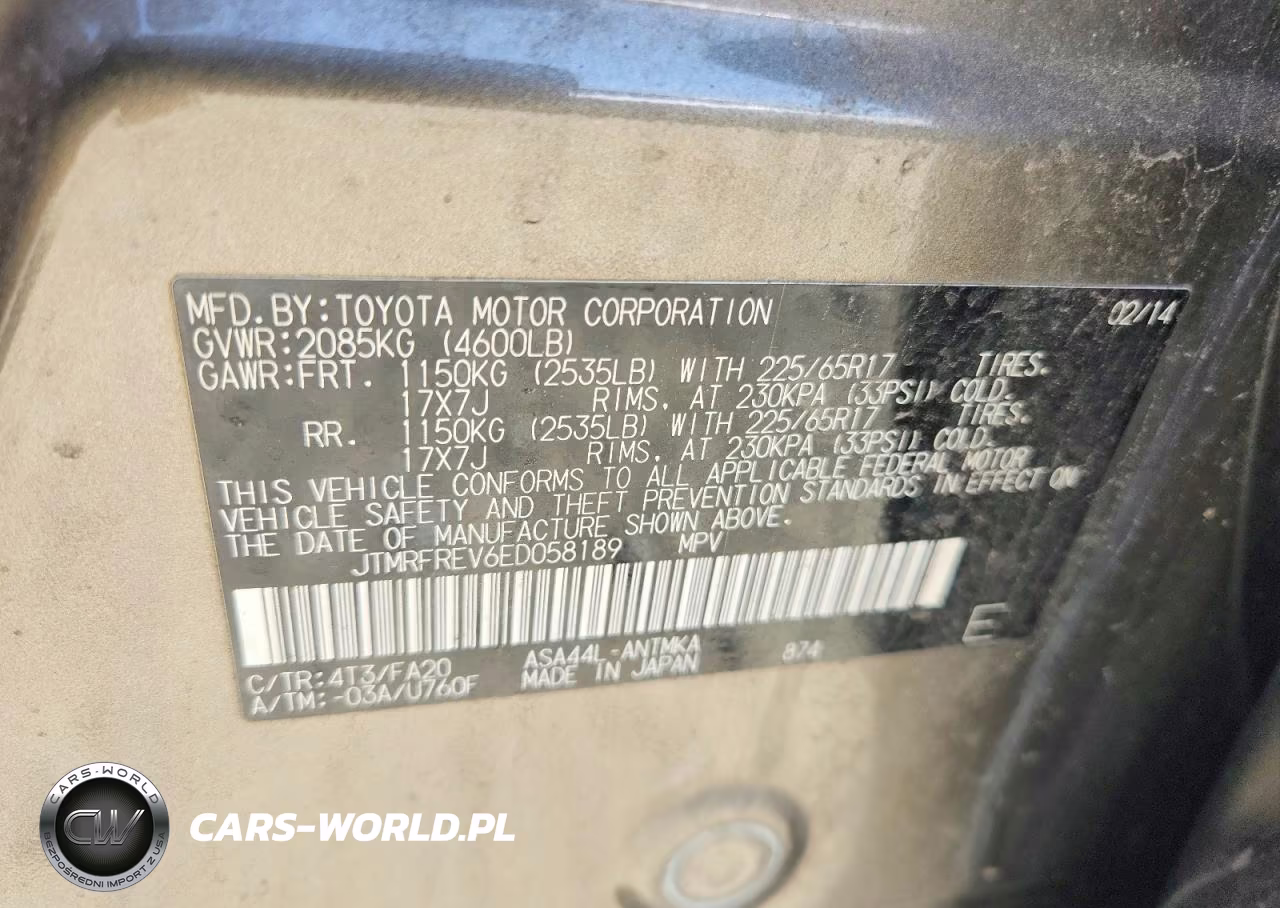 2014 Toyota Rav4 Xle VIN:JTMRFREV6ED058189 - 13