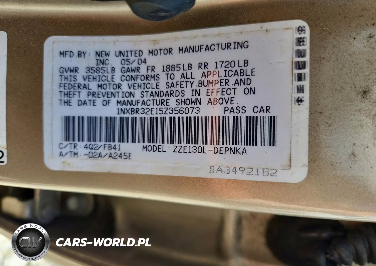 2005 Toyota Corolla Le VIN:1NXBR32E15Z356073 - 12