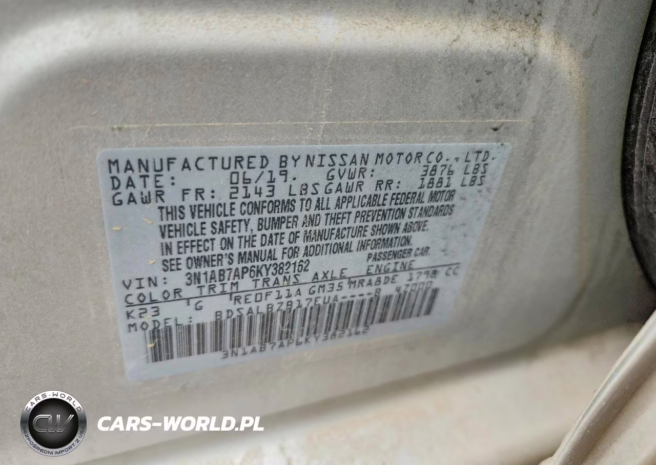2019 Nissan Sentra S VIN:3N1AB7AP6KY382162 - 12