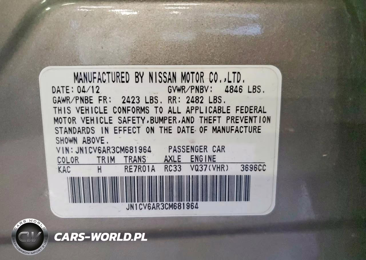 2012 Infiniti G37 Sedan X VIN:JN1CV6AR3CM681964 - 12