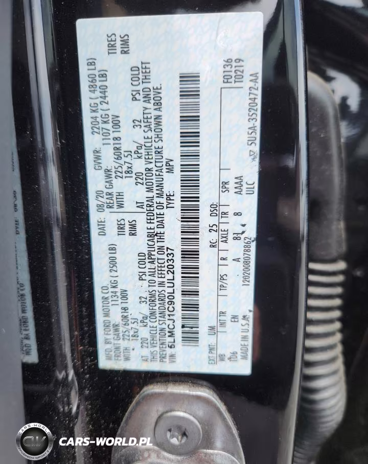 2020 Lincoln Corsair VIN:5LMCJ1C90LUL20337 - 13