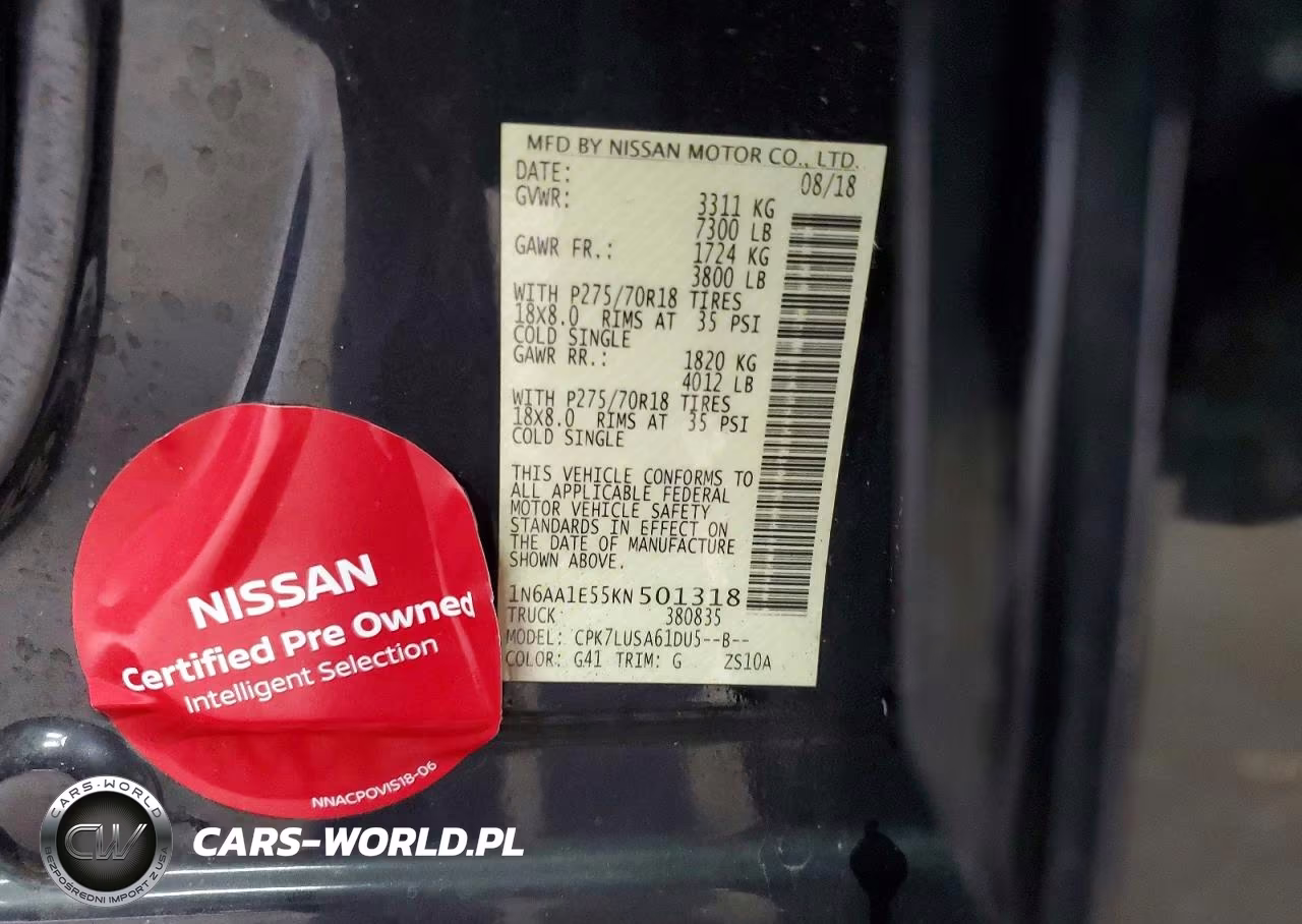 2019 Nissan Titan Pro-4X VIN:1N6AA1E55KN501318 - 12