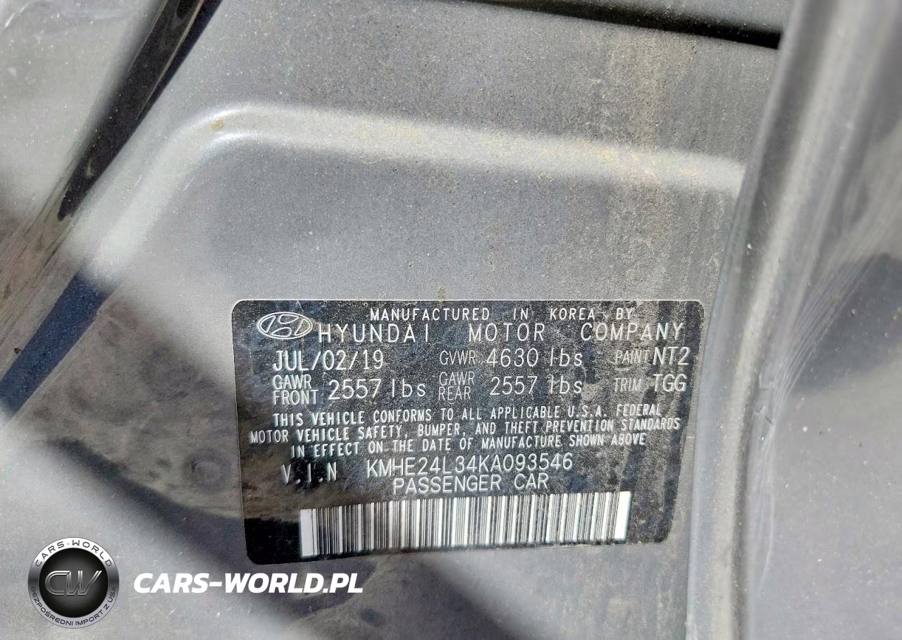2019 Hyundai Sonata Hybrid Se VIN:KMHE24L34KA093546 - 13