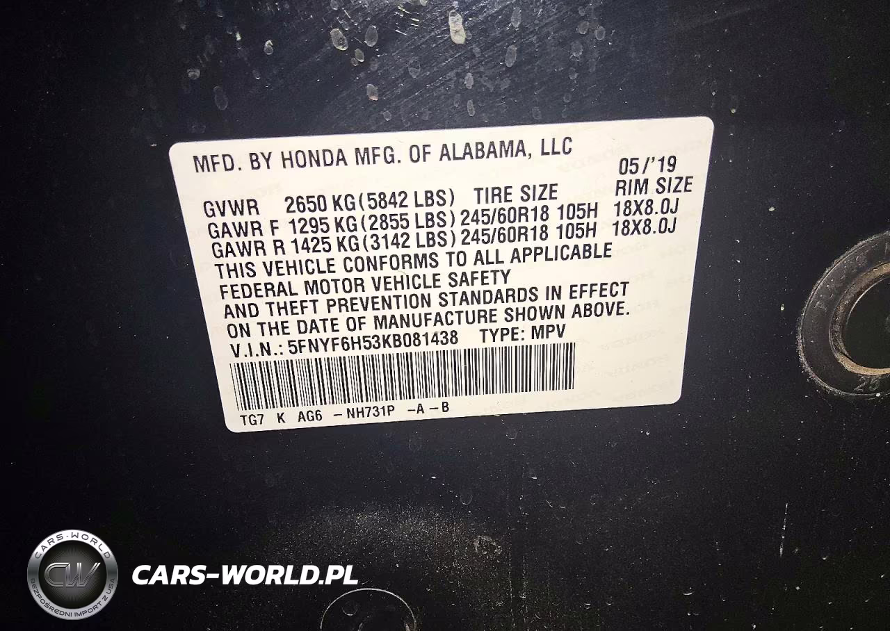 2019 Honda Pilot Exl VIN:5FNYF6H53KB081438 - 13